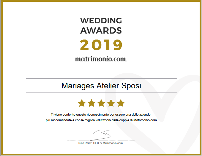 wedding awards 2019 Mariages Atelier Sposi Vicenza